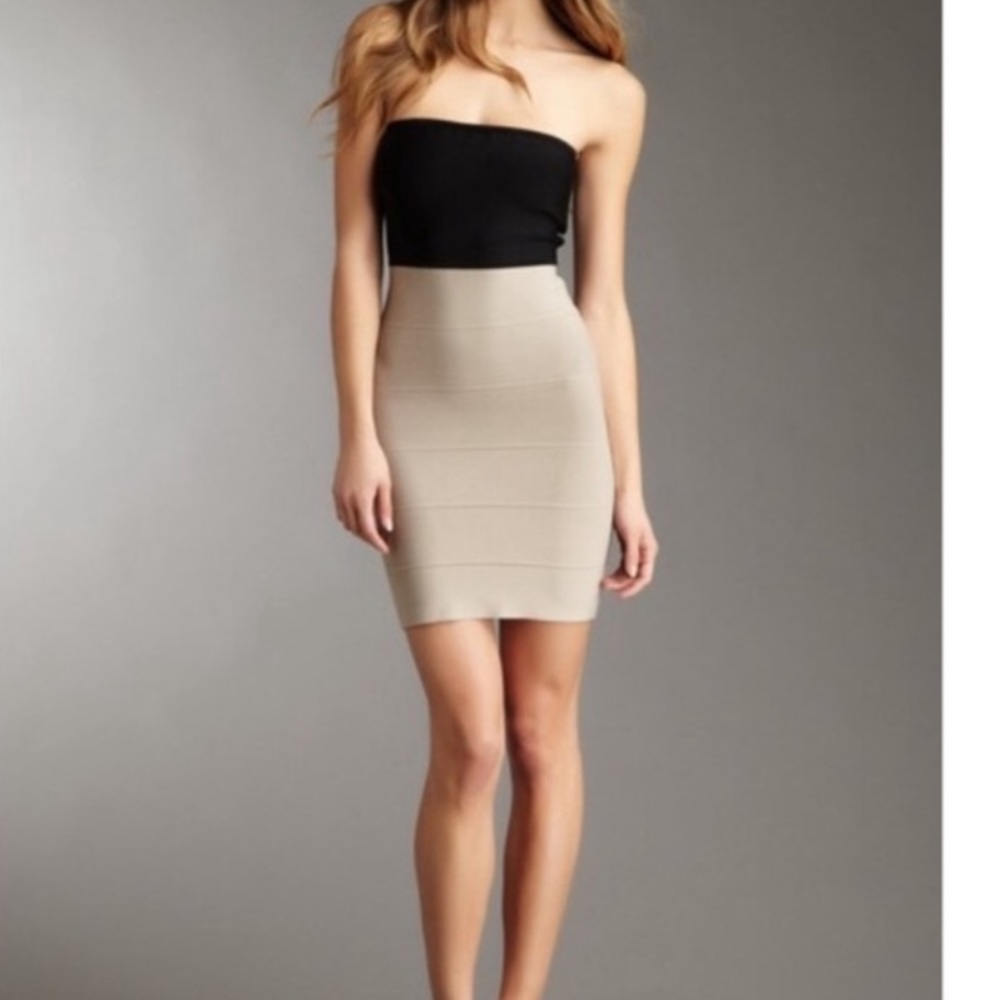 BCBGMAXAZRIA ALYONA STRAPLESS COCKTAIL DRESS